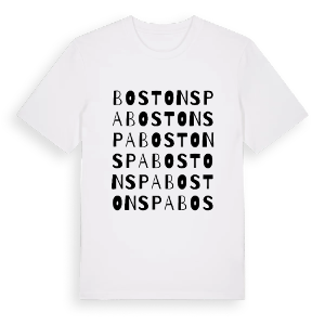 Boston Spa ordlek t-shirt – ekologisk bomull t-shirt från Pinshirt
