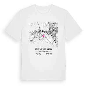Botley and North Hinksey karta t-shirt – ekologisk bomull t-shirt från Pinshirt