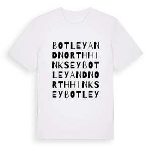 Botley and North Hinksey ordlek t-shirt – ekologisk bomull t-shirt från Pinshirt