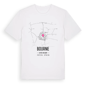 Bourne karta t-shirt – ekologisk bomull t-shirt från Pinshirt
