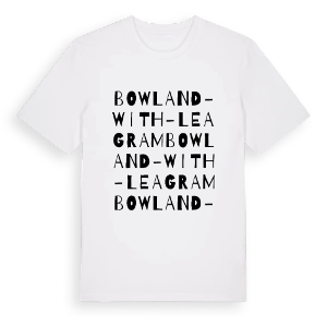Bowland-with-Leagram ordlek t-shirt – ekologisk bomull t-shirt från Pinshirt