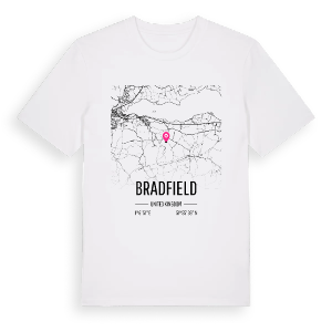 Bradfield karta t-shirt – ekologisk bomull t-shirt från Pinshirt