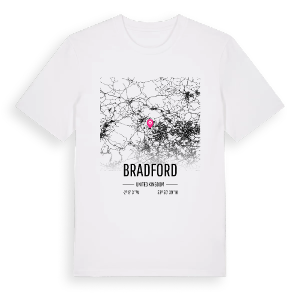 Bradford karta t-shirt – ekologisk bomull t-shirt från Pinshirt