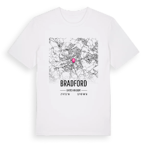 Bradford karta t-shirt – ekologisk bomull t-shirt från Pinshirt