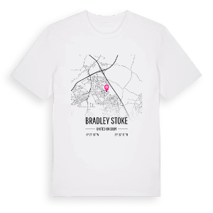 Bradley Stoke karta t-shirt – ekologisk bomull t-shirt från Pinshirt