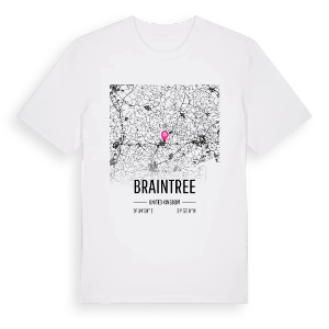 Braintree karta t-shirt – ekologisk bomull t-shirt från Pinshirt