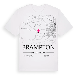 Brampton karta t-shirt – ekologisk bomull t-shirt från Pinshirt