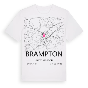 Brampton karta t-shirt – ekologisk bomull t-shirt från Pinshirt