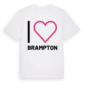 Jag älskar Brampton t-shirt stort tryck – ekologisk bomull t-shirt från Pinshirt