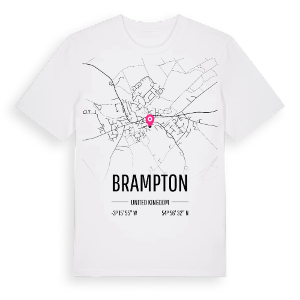 Brampton karta t-shirt – ekologisk bomull t-shirt från Pinshirt