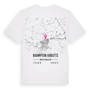Brampton Abbotts karta t-shirt – ekologisk bomull t-shirt från Pinshirt