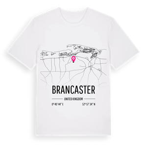 Brancaster karta t-shirt – ekologisk bomull t-shirt från Pinshirt
