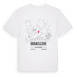 Bransgore karta t-shirt – ekologisk bomull t-shirt från Pinshirt