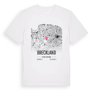 Breckland karta t-shirt – ekologisk bomull t-shirt från Pinshirt