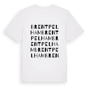 Brent Pelham ordlek t-shirt – ekologisk bomull t-shirt från Pinshirt
