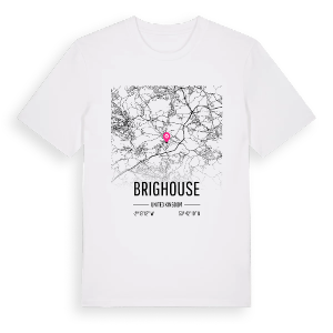 Brighouse karta t-shirt – ekologisk bomull t-shirt från Pinshirt