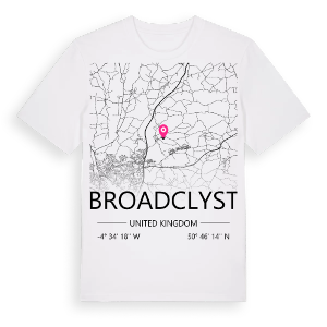 Broadclyst karta t-shirt – ekologisk bomull t-shirt från Pinshirt