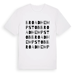 Broadhempston ordlek t-shirt – ekologisk bomull t-shirt från Pinshirt