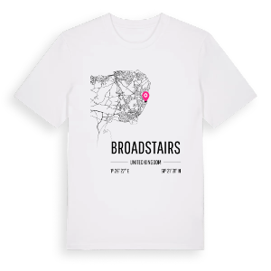 Broadstairs karta t-shirt – ekologisk bomull t-shirt från Pinshirt