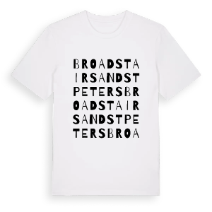 Broadstairs and St Peters ordlek t-shirt – ekologisk bomull t-shirt från PinShirt