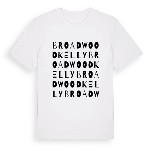 Broadwoodkelly ordlek t-shirt – ekologisk bomull t-shirt från Pinshirt