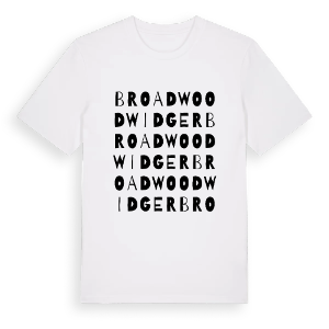 Broadwoodwidger ordlek t-shirt – ekologisk bomull t-shirt från Pinshirt
