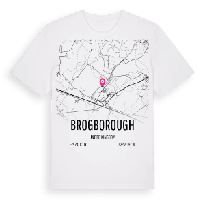 Brogborough karta t-shirt – ekologisk bomull t-shirt från Pinshirt