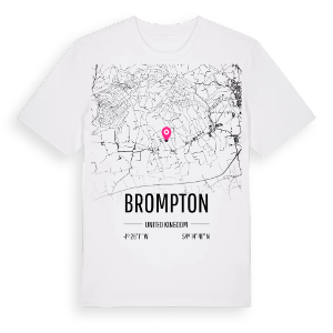 Brompton karta t-shirt – ekologisk bomull t-shirt från Pinshirt