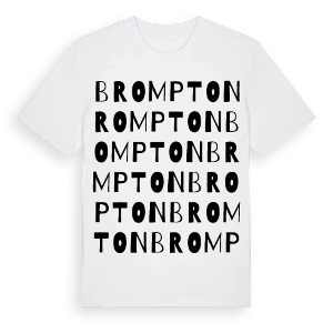 Brompton ordlek t-shirt – ekologisk bomull t-shirt från Pinshirt