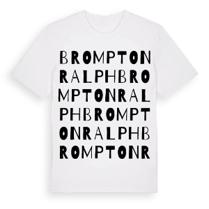 Brompton Ralph ordlek t-shirt – ekologisk bomull t-shirt från Pinshirt