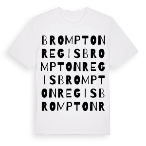 Brompton Regis ordlek t-shirt – ekologisk bomull t-shirt från Pinshirt