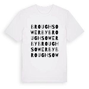 Brough Sowerby ordlek t-shirt – ekologisk bomull t-shirt från Pinshirt