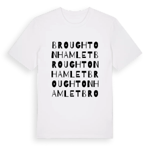 Broughton Hamlet ordlek t-shirt – ekologisk bomull t-shirt från Pinshirt