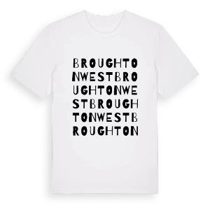 Broughton West ordlek t-shirt – ekologisk bomull t-shirt från Pinshirt