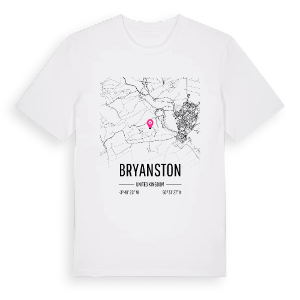 Bryanston karta t-shirt – ekologisk bomull t-shirt från Pinshirt