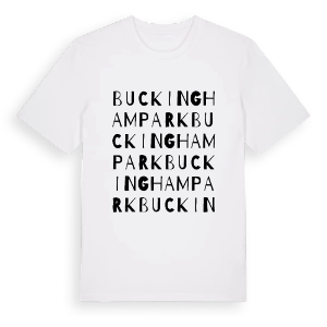Buckingham Park ordlek t-shirt – ekologisk bomull t-shirt från Pinshirt