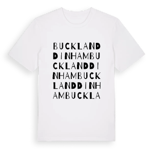 Buckland Dinham ordlek t-shirt – ekologisk bomull t-shirt från Pinshirt