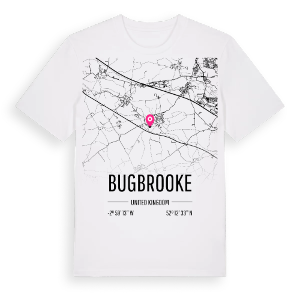 Bugbrooke karta t-shirt – ekologisk bomull t-shirt från Pinshirt