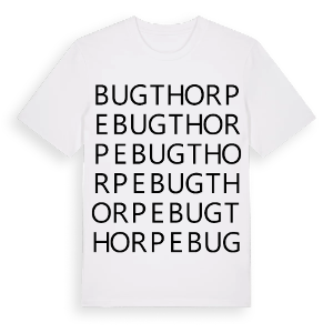 Bugthorpe ordlek t-shirt – ekologisk bomull t-shirt från Pinshirt