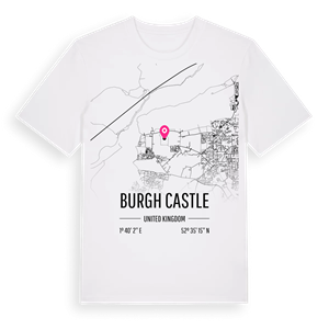 Burgh Castle karta t-shirt – ekologisk bomull t-shirt från Pinshirt