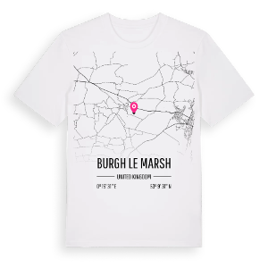 Burgh le Marsh karta t-shirt – ekologisk bomull t-shirt från Pinshirt