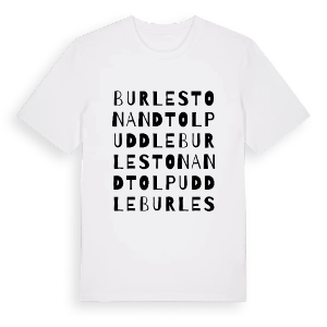 Burleston and Tolpuddle ordlek t-shirt – ekologisk bomull t-shirt från Pinshirt