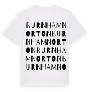 Burnham Norton ordlek t-shirt – ekologisk bomull t-shirt från Pinshirt