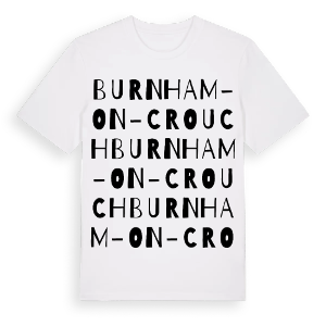 Burnham-on-Crouch ordlek t-shirt – ekologisk bomull t-shirt från Pinshirt