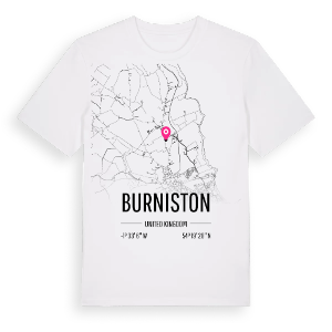 Burniston karta t-shirt – ekologisk bomull t-shirt från Pinshirt