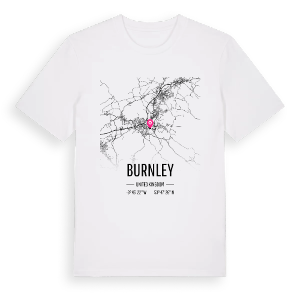 Burnley karta t-shirt – ekologisk bomull t-shirt från Pinshirt