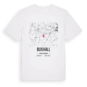 Buxhall karta t-shirt – ekologisk bomull t-shirt från Pinshirt