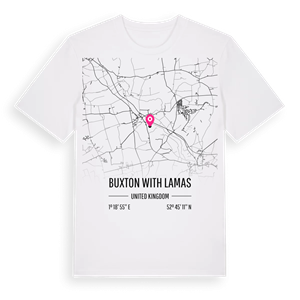 Buxton with Lamas karta t-shirt – ekologisk bomull t-shirt från Pinshirt