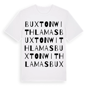 Buxton with Lamas ordlek t-shirt – ekologisk bomull t-shirt från Pinshirt