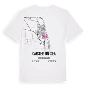 Caister-on-Sea karta t-shirt – ekologisk bomull t-shirt från Pinshirt